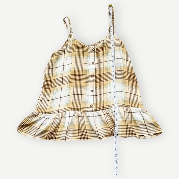 Charming Charlie Sleeveless Flowy Plaid Peplum Tank Top. Blouse. Small. - Picture 9 of 11